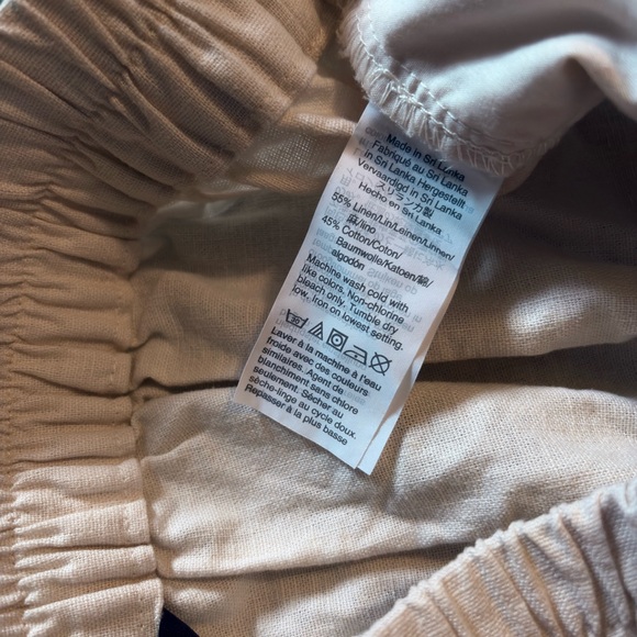 New with tags J.Crew linen blend wide leg pants in natural | belt tie | size 6 - Picture 4 of 4